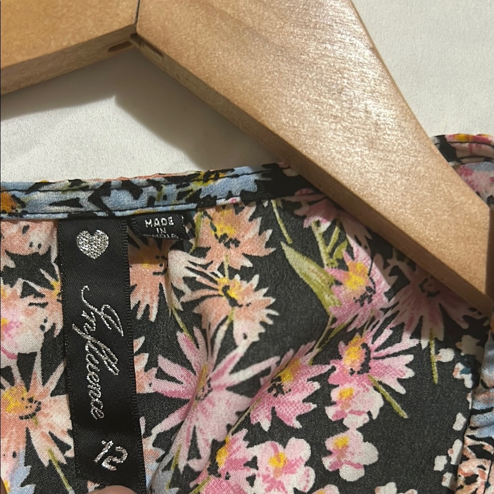 Floral Black and Pink Top
